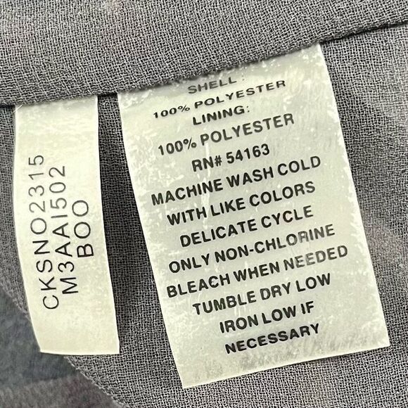 Calvin Klein Animal Print Color Block Flowy Semi-Sheer Blouse Large - Picture 11 of 11